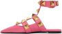 Valentino Garavani Pink Calfskin Roman Stud Ballet Flats - Thumbnail 3