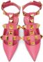 Valentino Garavani Pink Calfskin Roman Stud Ballet Flats - Thumbnail 5