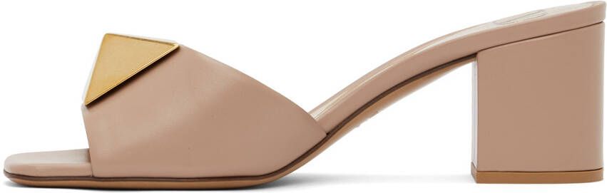 Valentino Garavani Pink One Stud Heeled Sandals