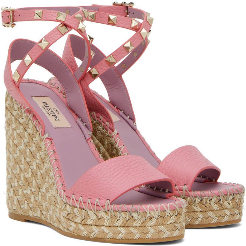 Valentino Garavani Pink Rockstud Heeled Sandals