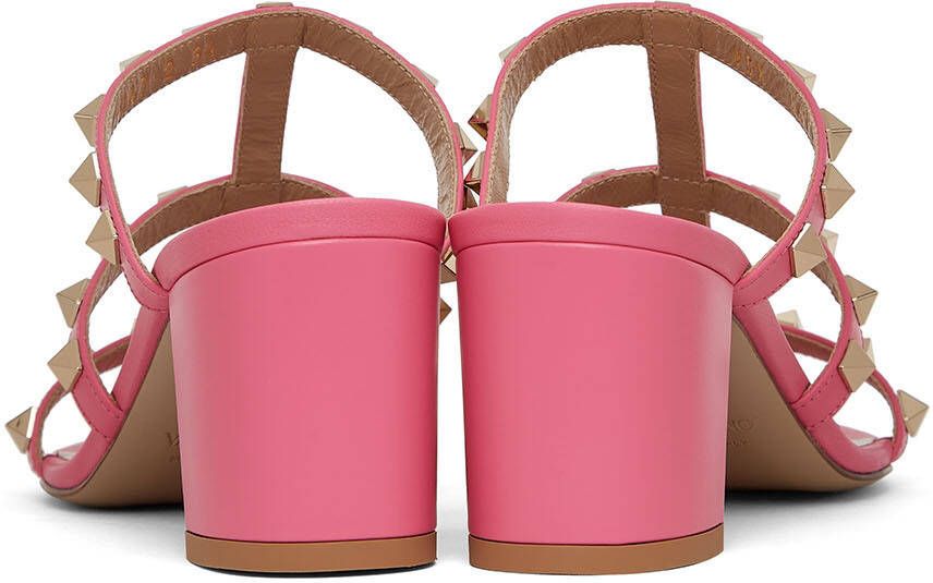 Valentino Garavani Pink Rockstud Heeled Sandals