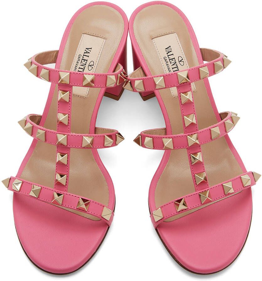 Valentino Garavani Pink Rockstud Heeled Sandals