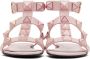 Valentino Garavani Pink Roman Stud Flat Sandals - Thumbnail 2