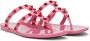 Valentino Garavani Pink Rubber Rockstud Sandals - Thumbnail 4