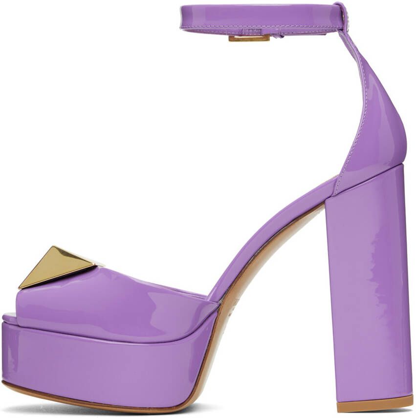 Valentino Garavani Purple One Stud Platform Sandals