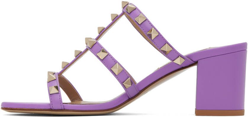 Valentino Garavani Purple Rockstud Heeled Sandals