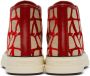Valentino Garavani Red & Beige Iconographe Totaloop Sneakers - Thumbnail 2