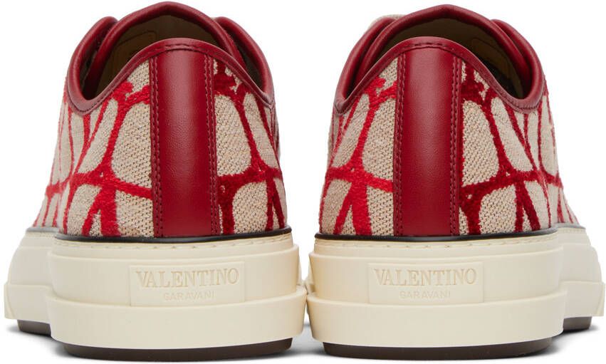 Valentino Garavani Red & Beige Totaloop Sneakers