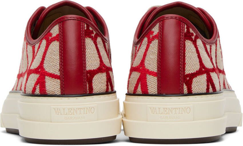 Valentino Garavani Red & Beige Totaloop Sneakers
