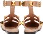 Valentino Garavani Taupe Leather Roman Stud Ballet Flats - Thumbnail 4