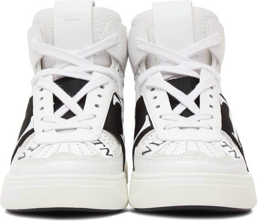 Valentino Garavani White & Black 'VL7N' Mid-Top Sneakers
