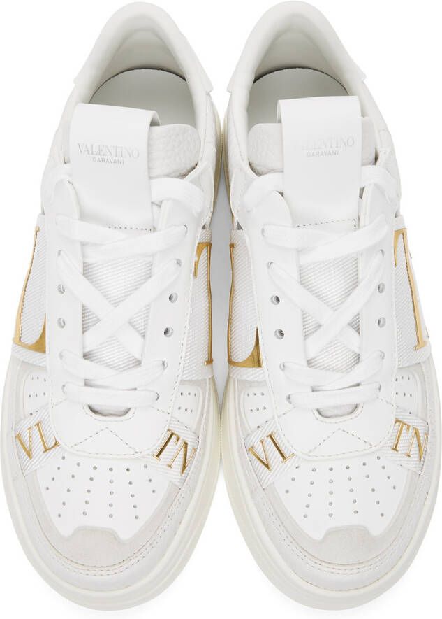 Valentino Garavani White & Gold 'VL7N' Sneakers