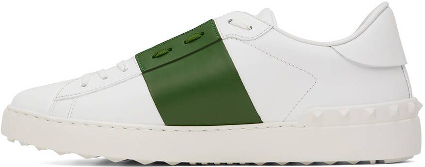 Valentino Garavani White & Green Open Sneakers