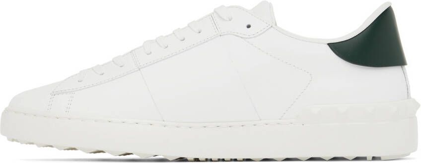 Valentino Garavani White & Green VLTN Low-Top Sneakers