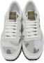 Valentino Garavani White & Grey Camouflage Rockrunner Sneakers - Thumbnail 5