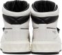 Valentino Garavani White & Grey Nappa One Stud Sneakers - Thumbnail 4