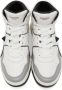 Valentino Garavani White & Grey Nappa One Stud Sneakers - Thumbnail 5