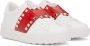 Valentino Garavani White & Red Rockstud Untitled Sneakers - Thumbnail 4