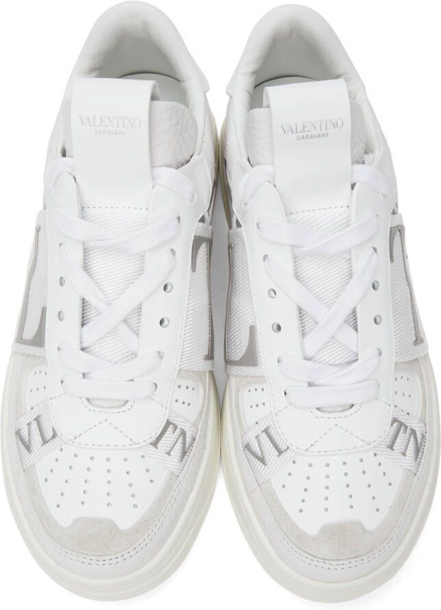 Valentino Garavani White & Silver 'VL7N' Low-Top Sneakers