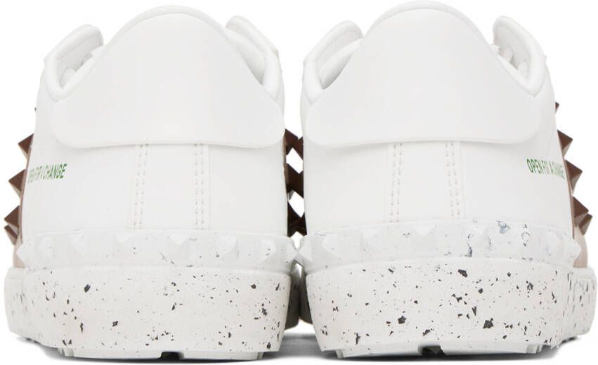 Valentino Garavani White & Tan 'Open For A Change' Sneakers