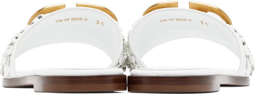 Valentino Garavani White VLogo Signature Flat Sandals
