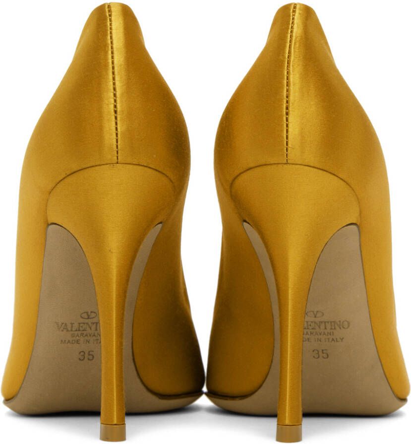 Valentino Garavani Yellow One Stud 100 Heels