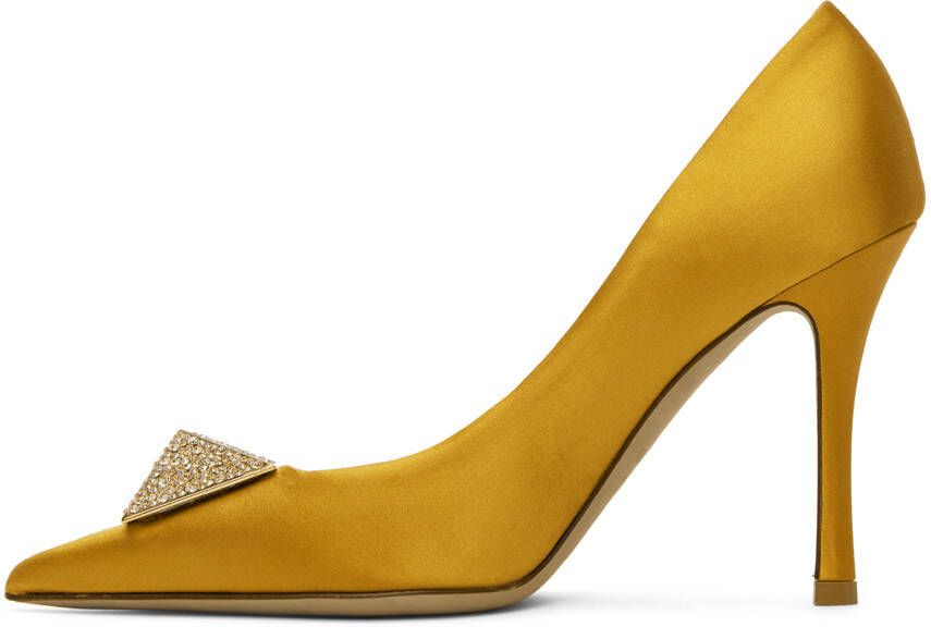 Valentino Garavani Yellow One Stud 100 Heels