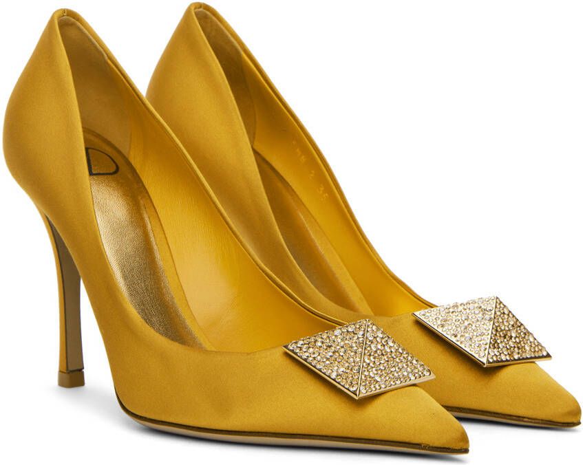 Valentino Garavani Yellow One Stud 100 Heels