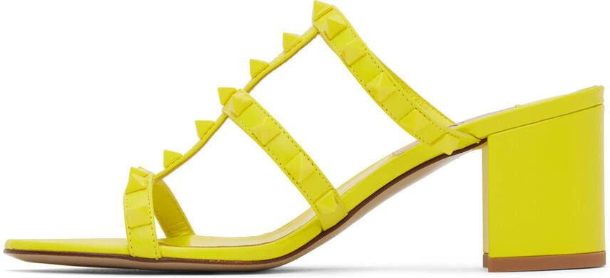 Valentino Garavani Yellow Rockstud Heeled Sandals