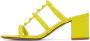 Valentino Garavani Yellow Rockstud Heeled Sandals - Thumbnail 3
