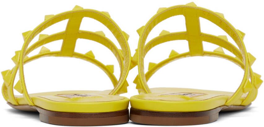 Valentino Garavani Yellow Rockstud Slides
