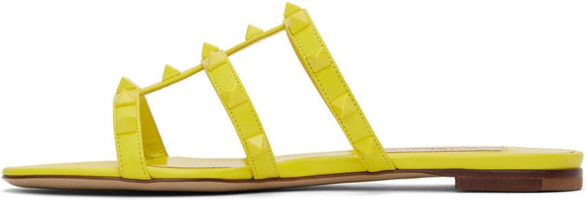 Valentino Garavani Yellow Rockstud Slides