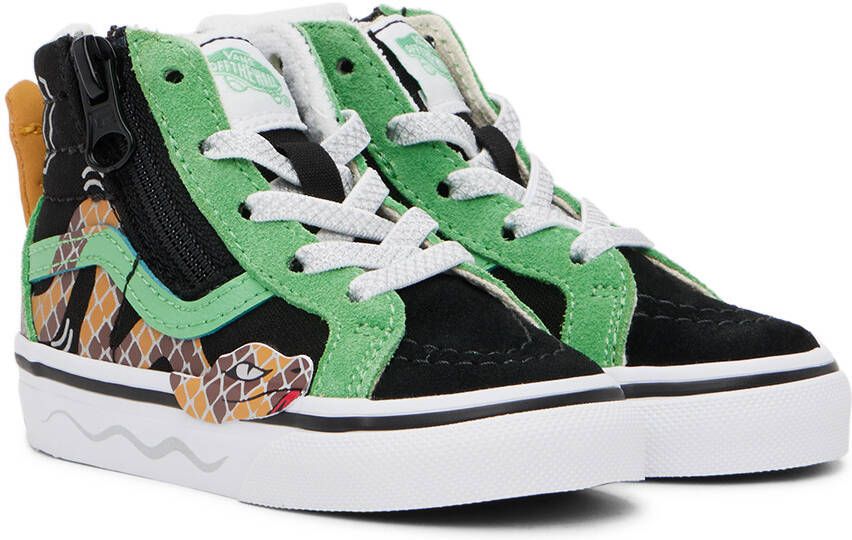 Vans Baby Black & Green Snake Sk8-Hi Sneakers