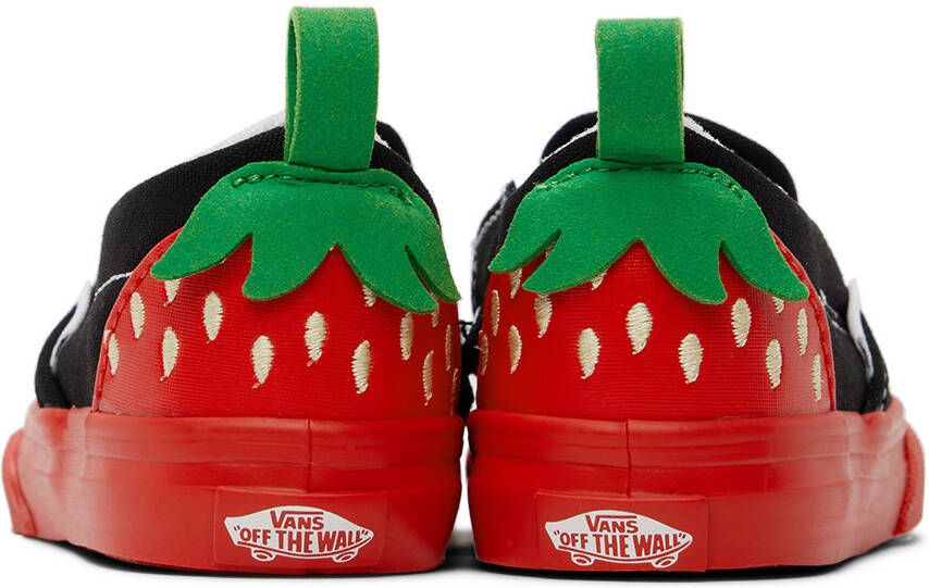 Vans Baby Black & Red Slip-On V Berry Sneakers