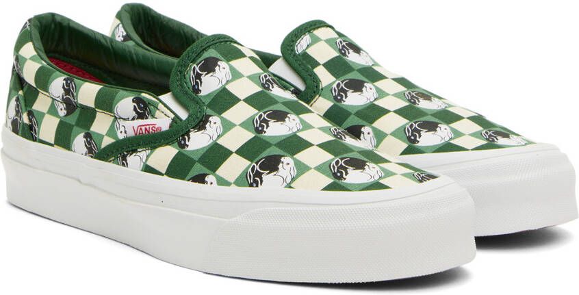 Vans Green & Off-White BILLY's TOKYO Edition OG Classic Slip-On Sneakers