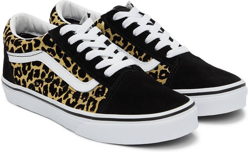 Vans Kids Black & Gold Leopard Old Skool Big Kids Sneakers