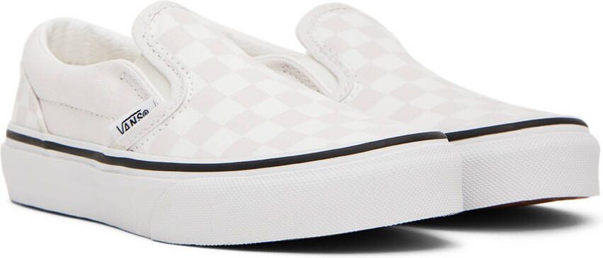 Vans Kids White & Beige Classic Slip-On Little Kids Sneakers