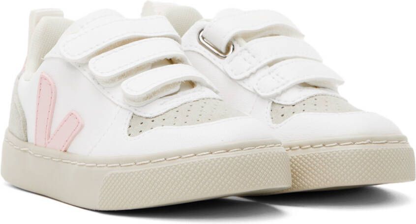 VEJA Baby White & Pink V-10 Sneakers