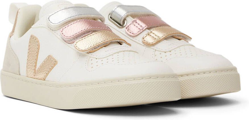 VEJA Kids White & Multicolor V-10 Sneakers
