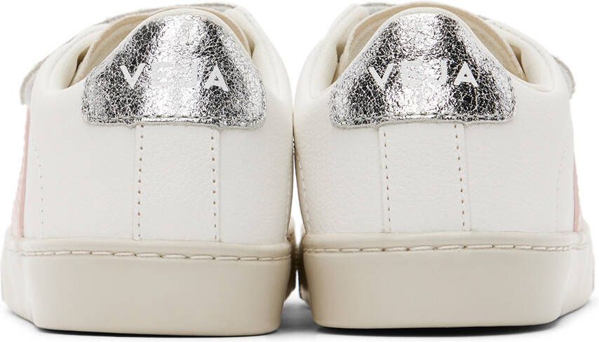 VEJA Kids White & Silver Esplar Sneakers