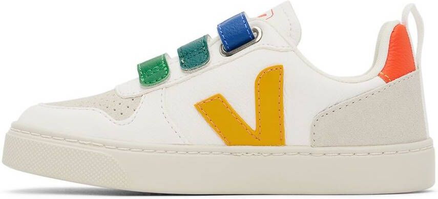 VEJA Kids White & Yellow V-10 Sneakers