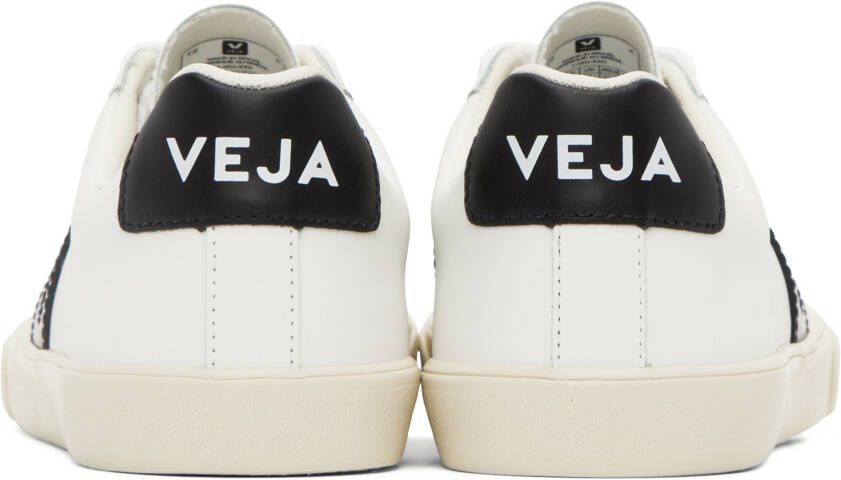 VEJA White & Black Leather Esplar Sneakers