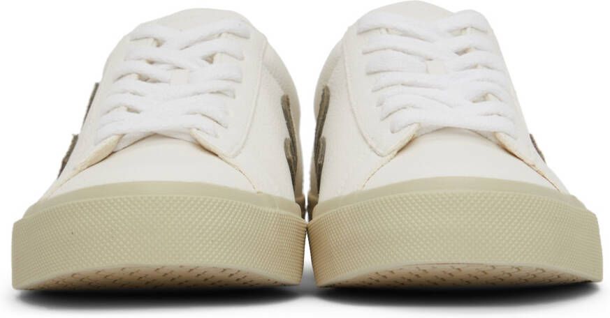 VEJA White & Khaki Leather Campo Sneakers