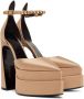Versace Beige Aevitas Pointy Platform Heels - Thumbnail 4
