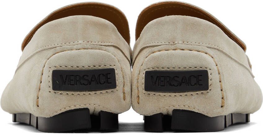 Versace Beige Suede Loafers