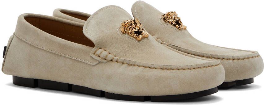 Versace Beige Suede Loafers