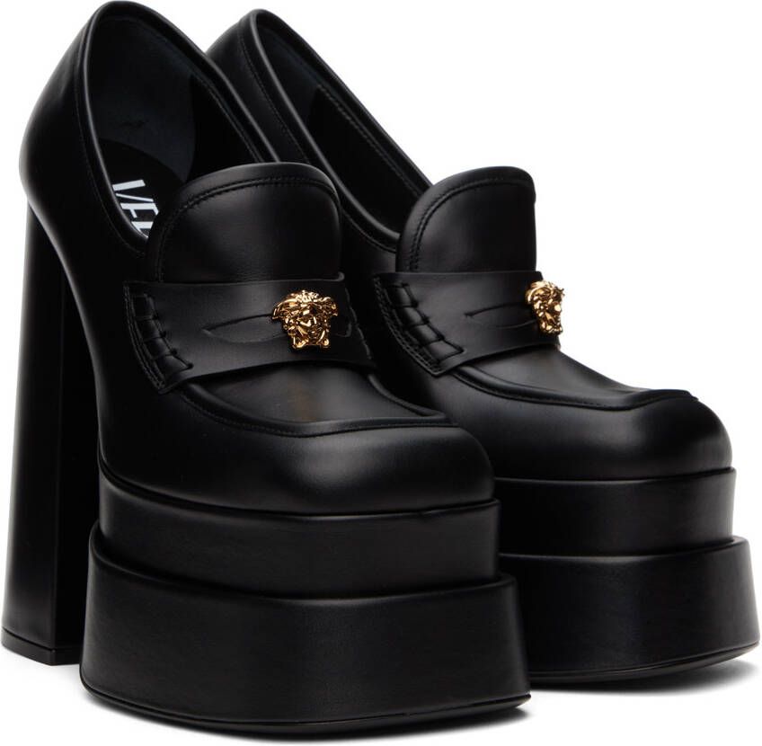 Versace Black Aevitas Platform Loafers