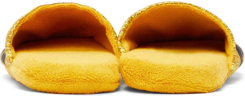 Versace Black & Gold Baroque Slippers