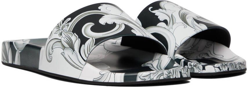 Versace Black & White Baroque Slides