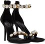 Versace Black Crystal Heeled Sandals - Thumbnail 4